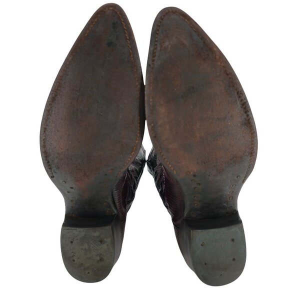 Mens 12D Burgundy Vintage Exotic Lizard Justin Cowboy Boots Lizard Western CBC - Picture 3 of 15